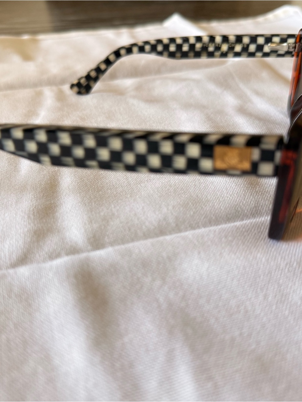 MacKenzie-Child’s Tortoiseshell Square Sunglasses - Brown Amber Lenses - Picture 5 of 6